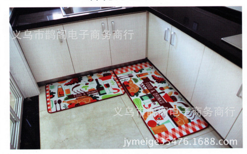 new taobao popular absorbent non-slip cute kitchen two-piece floor mat