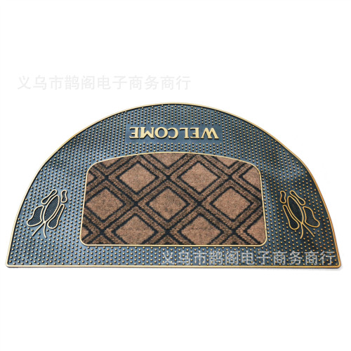 shida european style semicircle pattern villa style non-slip absorbent carved thickened pvc floor mat door mat wholesale direct sales