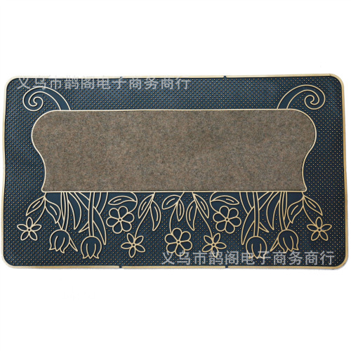 shida european style semicircle pattern villa style non-slip absorbent carved thickened pvc foot mat door mat wholesale direct sales