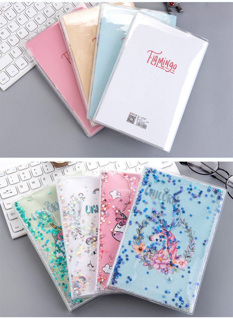 flowing sand rubber cover notebook student unicorn scrapbook