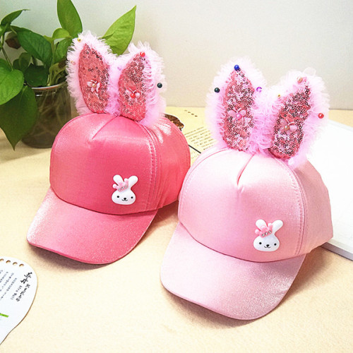 factory direct sales children hat popular rabbit ears baseball cap outdoor sun hat peaked cap mesh cap hat