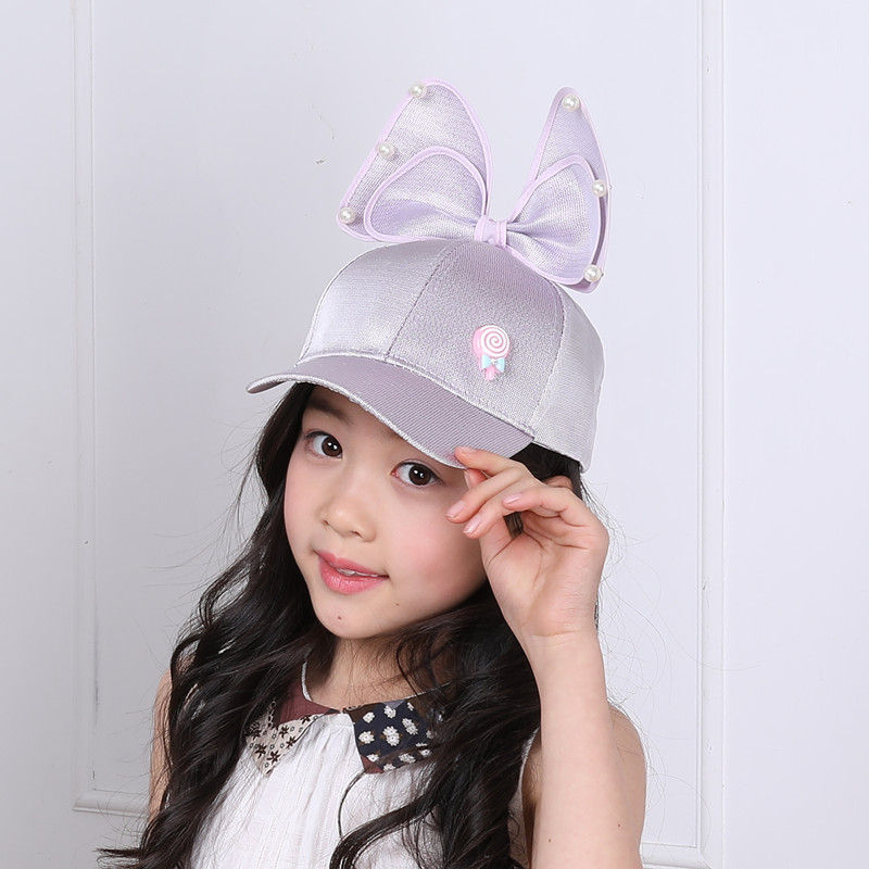 Direct selling parent-child cute lollipop bow baseball Cap s...