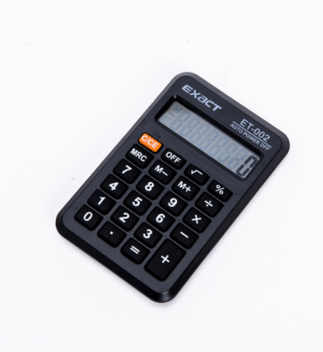 straight calculator exact/et-002 black 8-digit display portable pocket computer
