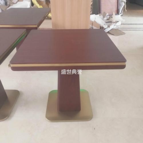 Northeast Jilin Star Hotel Western Restaurant Dining Table and Chair Hotel Holiday Inn Breakfast Table Resort Solid Wood Table