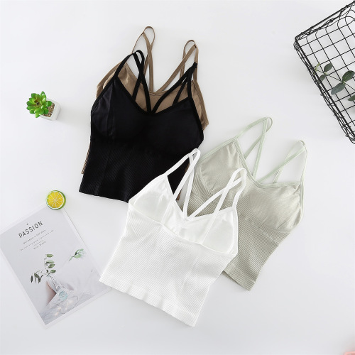 new apartment block v8 thread beauty back small wrapped chest camisole base underwear anti-exposure student underwear with chest pad