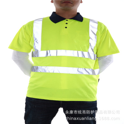 1. Protective reflective clothing POLO collar 4 can be customized LOGO construction workers custom