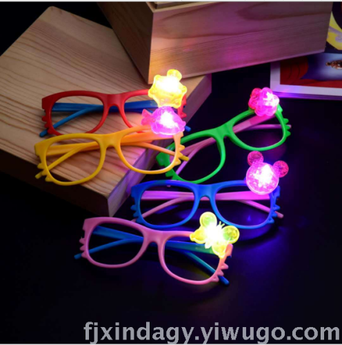 children‘s popular cartoon luminous glasses party ball birthday props flash kt glasses frame small toys wholesale