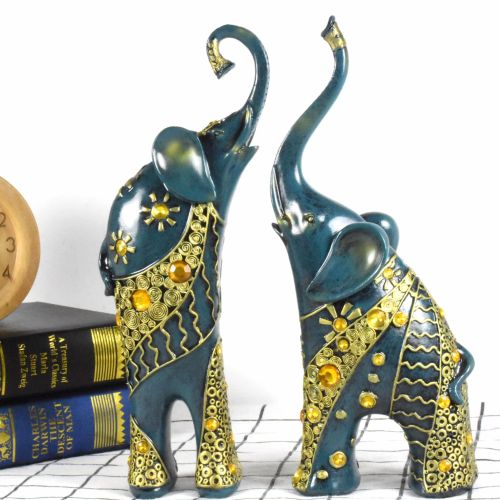 cross-border resin crafts nordic home creative diamond couple elephant decoration mother‘s day gift decorations
