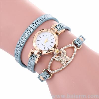 2019 new fashion twine twine butterfly multi-layer watch bracelet watch long strap watch