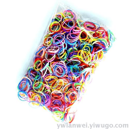 disposable color children‘s hair accessories rubber bands are continuously pulled 1000 pieces