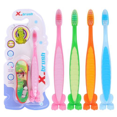 cross-border toothbrush for children 3-14 year-old cartoon soft hair toothbrush scooter toy toothbrush factory wholesale