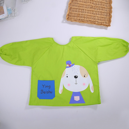 All Cotton Cartoon Baby Dinner Coverall Spring and Autumn Thin Boys and Girls Bib Waterproof Baby Bib Painting Clothes