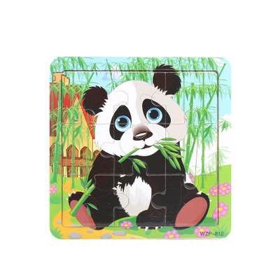 木板平面拼图 9片图案动物