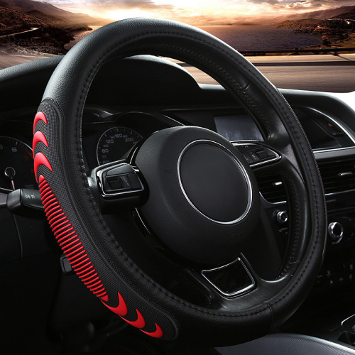 Factory Delivery Four Seasons Universal Sports Handle Cover Massage Non-Slip Fiber Leather Steering Wheel Cover Foreign Trade Export Customizable