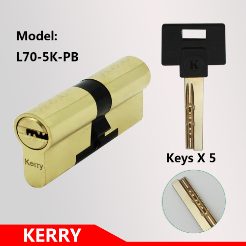 Kerry High-End Large 70mm Copper Cylinder 30-Degree Dial Wheel 5 Plastic Handle Computer Keys Gold/Nickel Brushed
