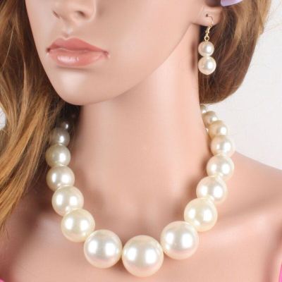 European and American fashion exaggerated hot style necklace pearl necklace for ABS for women