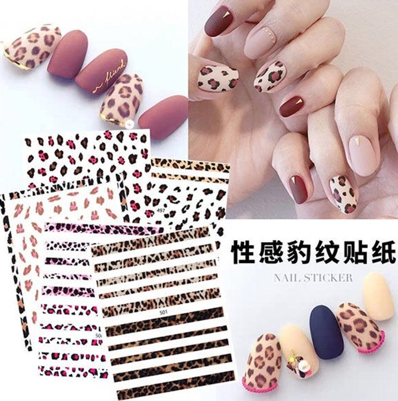 leopard print nail stickers