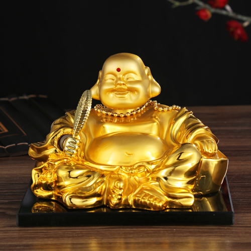 car accessories car maitreya buddha perfume seat decoration car ornament oversized gold-plated rocking fan buddha wholesale