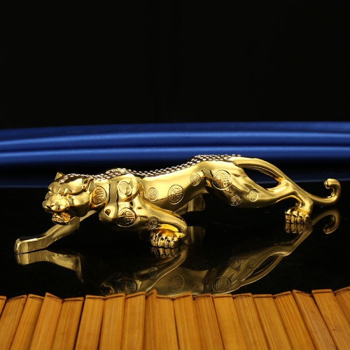 golden leopard car decoration hot selling alloy diamond-embedded lucky leopard spot wholesale car supplies