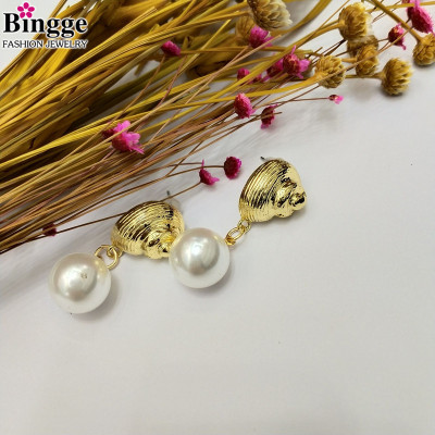 Korean version lovely conch earring pearl pendant breeze personality hipster earring temperament joker female