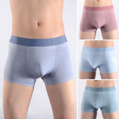Men‘s Seamless Underpants Boxer Solid Color Sexy Youth Shorts Zhongshan Underwear Men