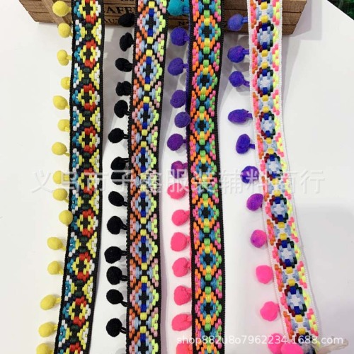 Spot Ethnic Ribbon Lace DIY Colorful Fur Ball Clothing Accessories Scarf Hat Accessories Crafts Decoration