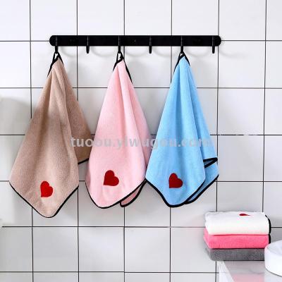 Tuo ou textile manufacturers direct sale of coral velvet embroidered towel towels