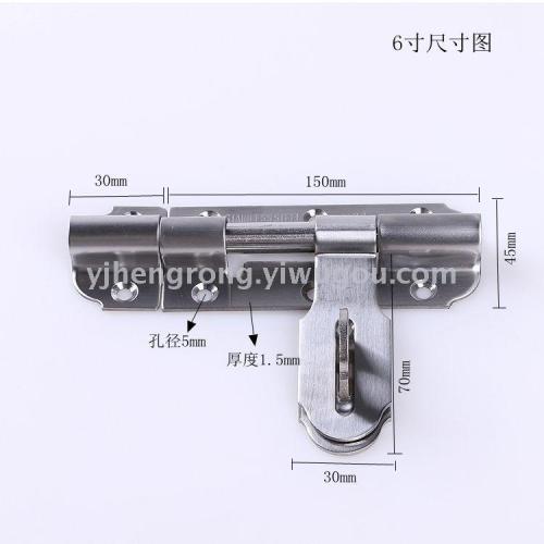 stainless steel heavy-duty bolt thickened anti-theft door open-mounted door bolt bull nose lock left and right bolt hardware accessories