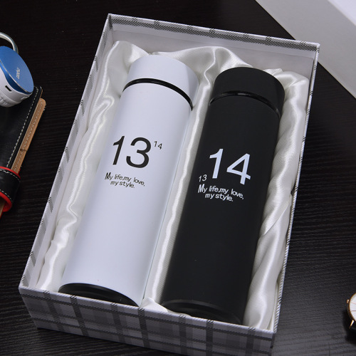 1314 couple wedding stainless steel vacuum cup valentine‘s day advertising gift water cup customized logo one-piece delivery