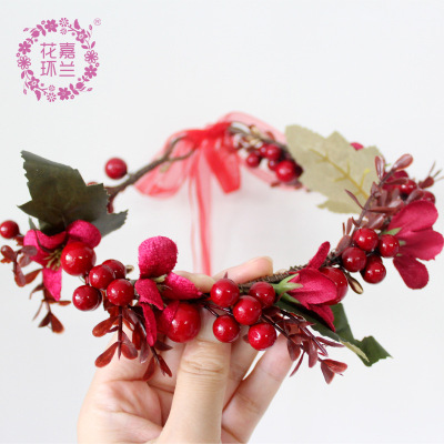 Jia orchid ring berry original hand-woven garland beautiful bride wedding photography modeling accessories headband