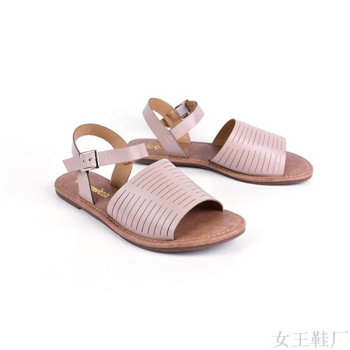 factory direct sales new women‘s beach sandals pu sandals women‘s comfortable flat shoes
