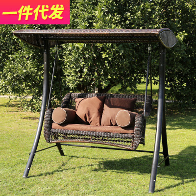 Wild man valley outdoor swing swing chair cane swing basket rocking chair villa garden leisure adult rattan swing manufacturers