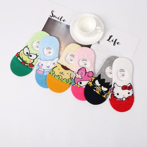 Hello Kitty Cartoon Low Top Invisible Socks Women‘s Boat Socks Cotton Socks Korean Style Socks