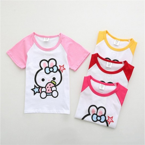 Inventory Summer Korean Children‘s T-shirt Cotton Color Matching Children‘s Short-Sleeved T-shirt Stall Boys and Girls Children‘s Shirt Tail Goods Wholesale