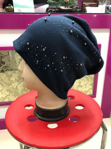 wool thickening in spring， autumn and winter， protective ear protection， pearl cap， pullover cap all-match