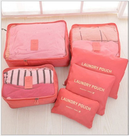 large version travel storage 6-piece waterproof clothes organizing bag travel storage 6-piece clothing storage bag