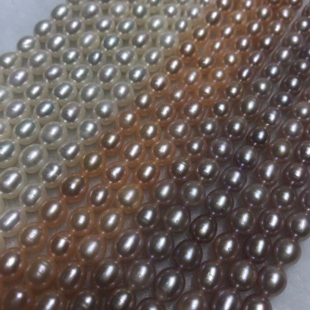 Zhuji natural freshwater pearl jewelry 5-6 mm water droplet shape of semi - finished product bright