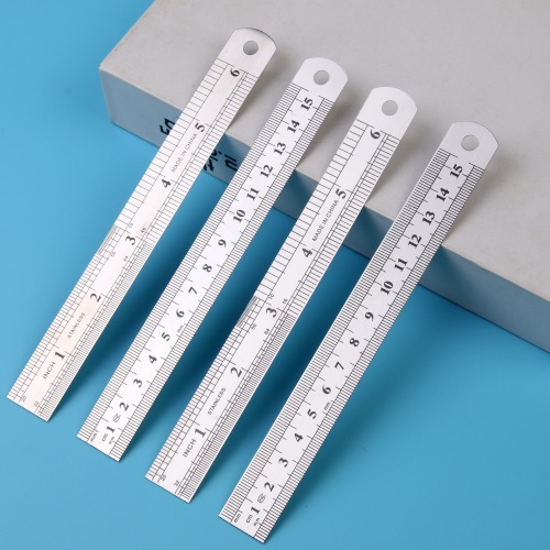 15cm Stainless Steel Ruler Metal Long Ruler Scale Iron Ruler Steel Ruler Drawing and Measuring Student Stationery