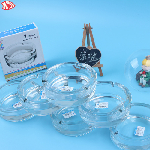 Factory Wholesale Glass round Fashion Ashtray Independent Packaging Household Ashtray Glass Ashtray