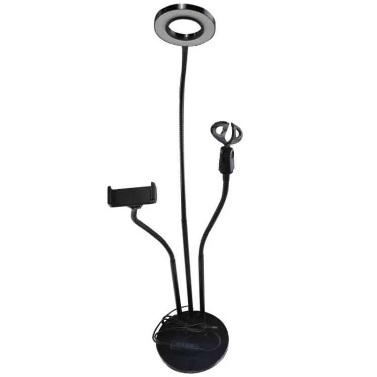 New dual phone live streaming microphone stand, anchor fill light, desktop lighting, beauty website creativity_voghion.com