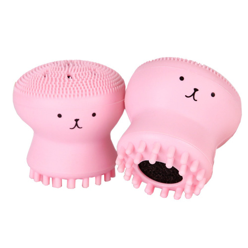 small octopus silicone face washing brush silicone facial cleanser jellyfish sponge facial brush double-sided octopus brush silicone facial brush