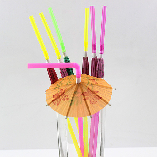 Handicraft Straw Party Fluorescent Umbrella Party Disposable Special Straw