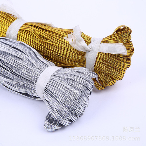 high quality gold silver flat elastic diy gift box with 0.4cm.6cm0. 8cm notebook horse walking elastic belt