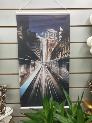 Export City Night View Scroll Painting Art Cloth Painting Can Be Graphic Customization Small Cloth Painting Wholesale