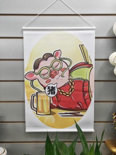 Mascot Decorative Painting Hanging Painting HD Micro-Jet Oil Painting Printing Scroll Painting Customized Various Pictures