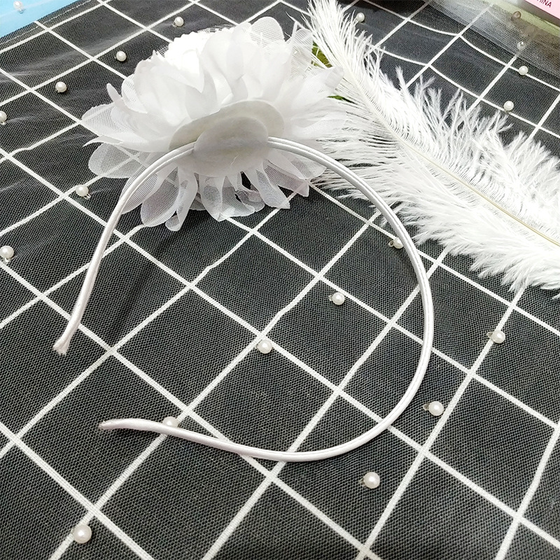 white flower hair band