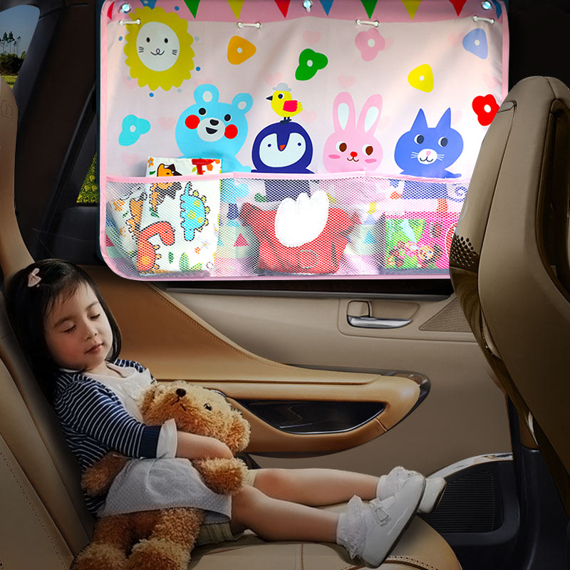 Upgraded summer cartoon Korean car curtain sunshade shade car with sun protection, sunshade car load