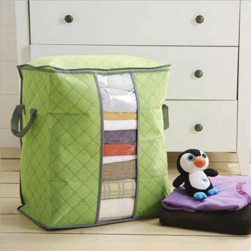 thicken non-woven fabric cotton quilt buggy bag bamboo charcoal color clothes organizer bag clothing quilt shell