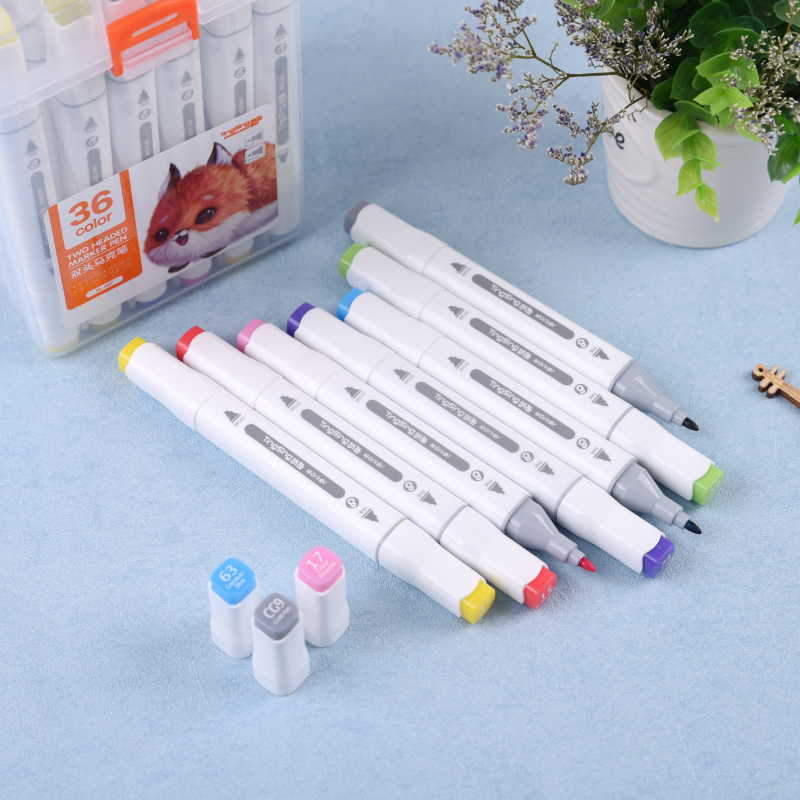 听色907马克笔36色/双头笔头