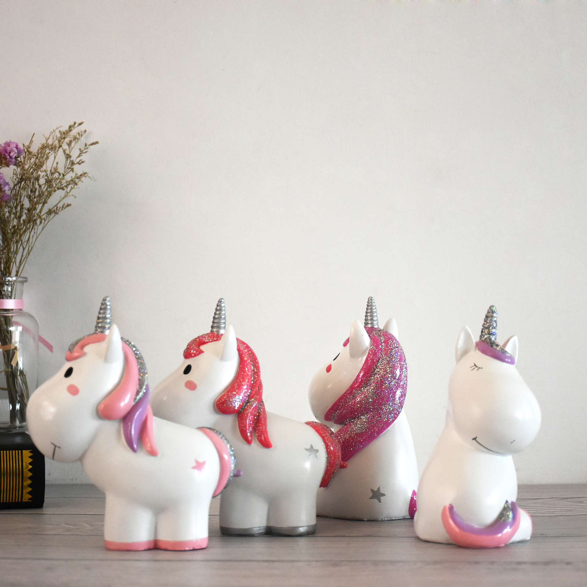 2019新款创意工艺品可爱少女心ins独角兽树脂工艺品家居摆件